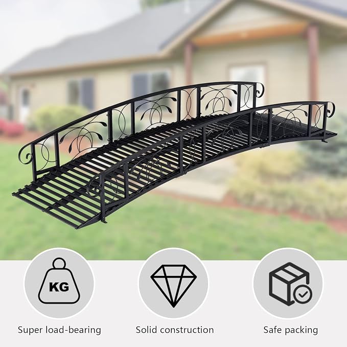 JSUN7 8 FT Metal Garden Bridge - Image 6