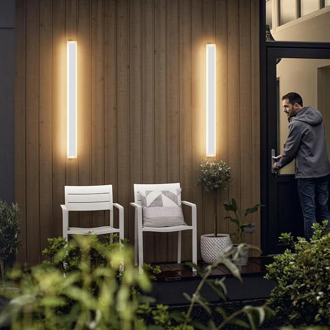 2 Pack 39.4In Long Outdoor Wall Light, Modern Outdoor Wall Sconces IP65 - Image 5