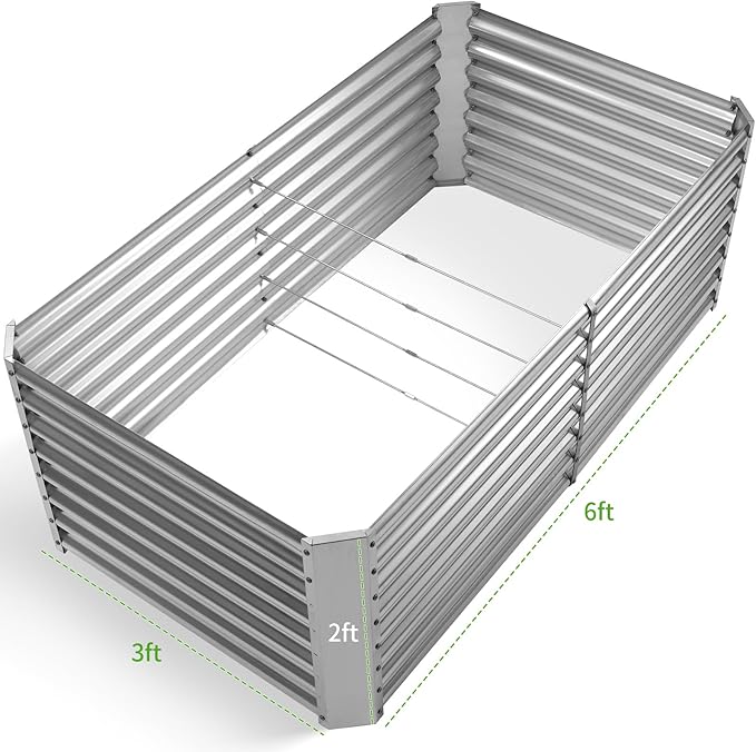 Land Guard 6×3×2 ft Galvanized Metal Raised Garden Bed, 2FT Deep Root Elevated - Image 2