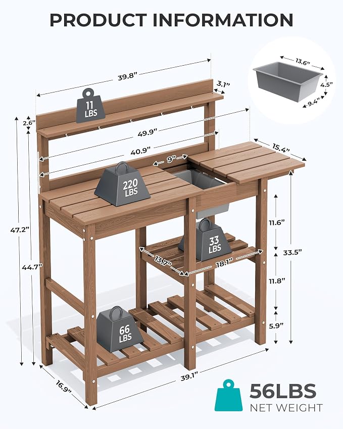 SERWALL Outdoor Potting Bench - Image 2