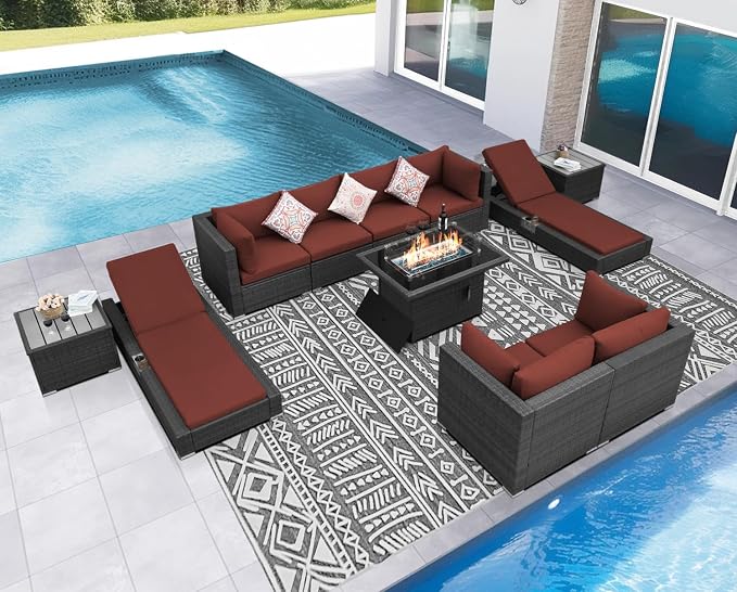NICESOUL 11 Piece Sectional Patio Set - Image 3