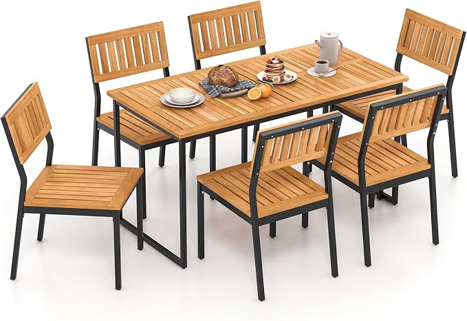 Tangkula 7 Piece Outdoor Dining Set - Image 8