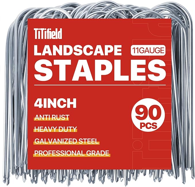 U Shape Garden Stakes 90 Packs 4 Inch 11 Gauge Irrigation Tubing Stakes by TiTifield