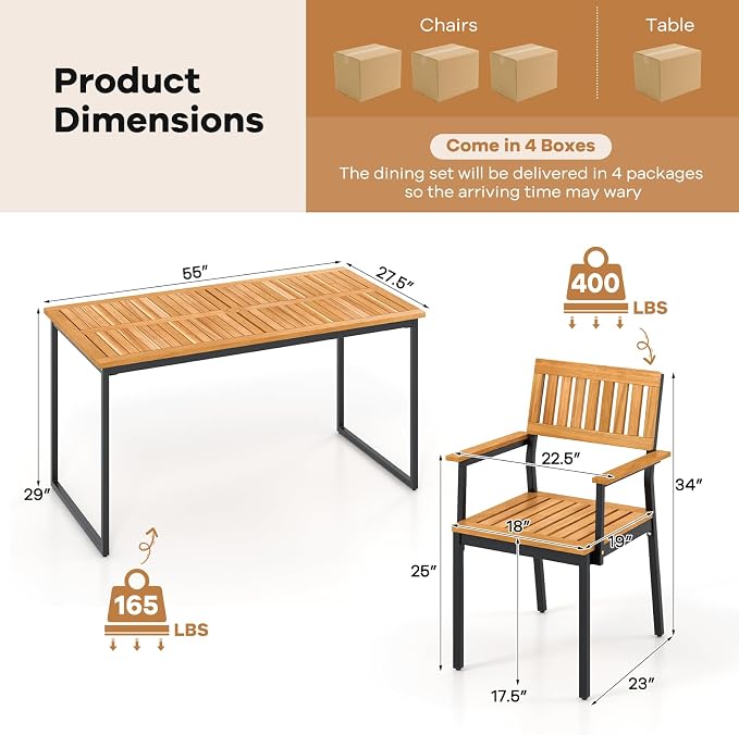 Tangkula 7 Piece Outdoor Dining Set - Image 5