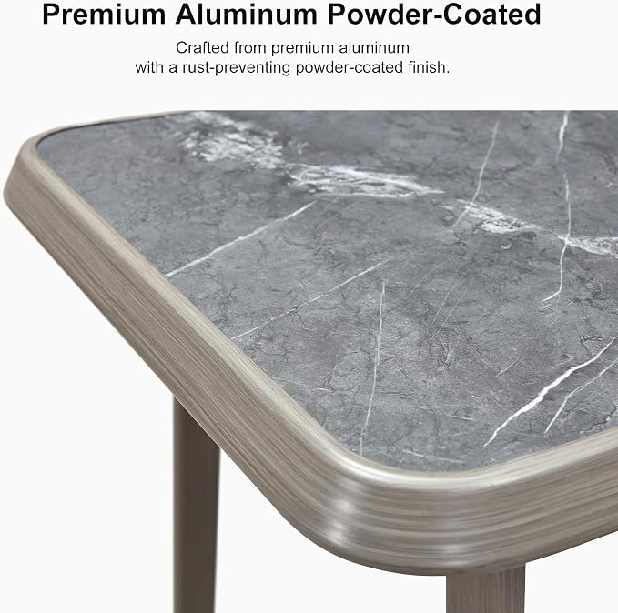 PURPLE LEAF Outdoor Rectangular Counter Height Dining Table Aluminum Kitchen - Image 5