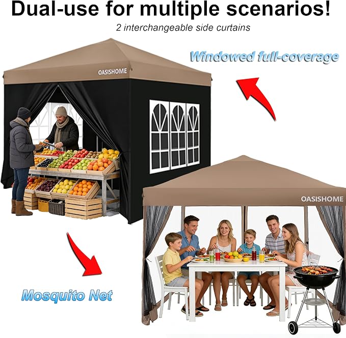 OASISHOME Pop-up Gazebo Instant Portable Canopy Tent 10'x10', - Image 2