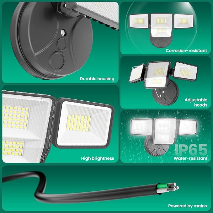 70W 7000LM LED Flood Lights Outdoor, Switch Controlled Security Lights - Image 4