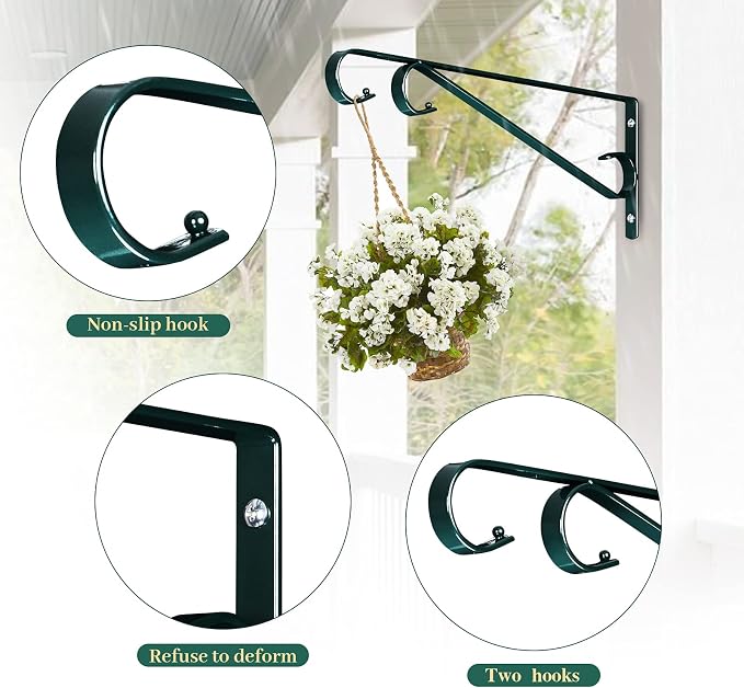 Plant Hangers Outdoor Plant Hooks Heavy Duty Iron Plant Hanger Hook - Image 4