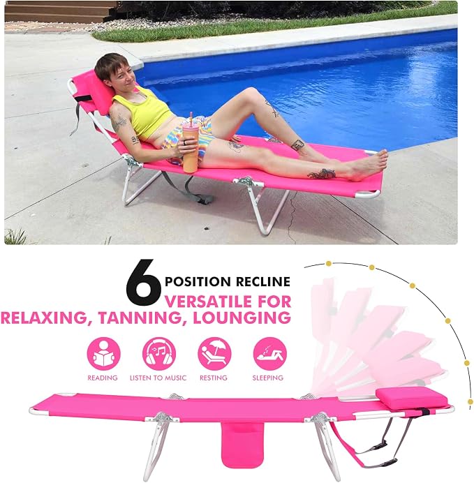 3 in 1 Women Comfort Backpack Beach Tanning Lounge Chair - Image 6