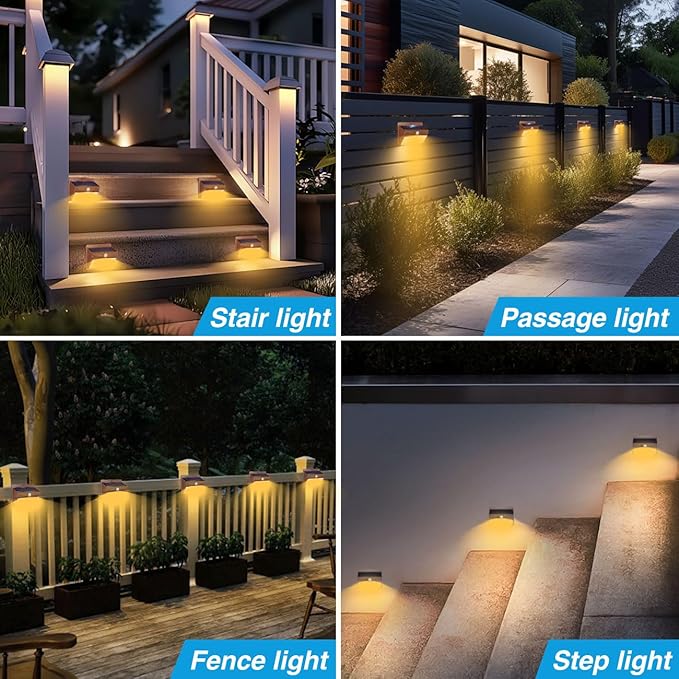 Peasur 6 Packs Solar Outdoor Lights Motion Sensor Solar Security Lights - Image 6