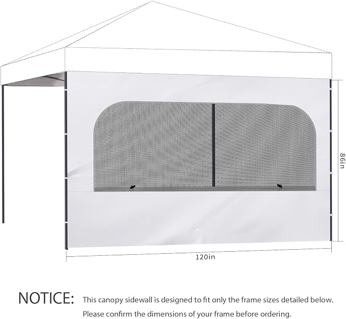10x10ft Canopy Sidewall 1 PC Wall Panel Replacement - Image 2