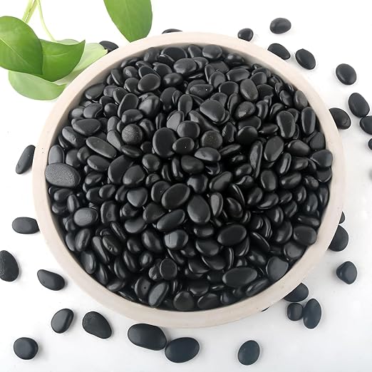 2lb Black Rocks for Planters- 1/4" by Unknown