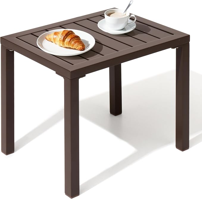 Crestlive Products Outdoor Side Table, Aluminum Rectangular End Table, Easy by CrestliveProducts