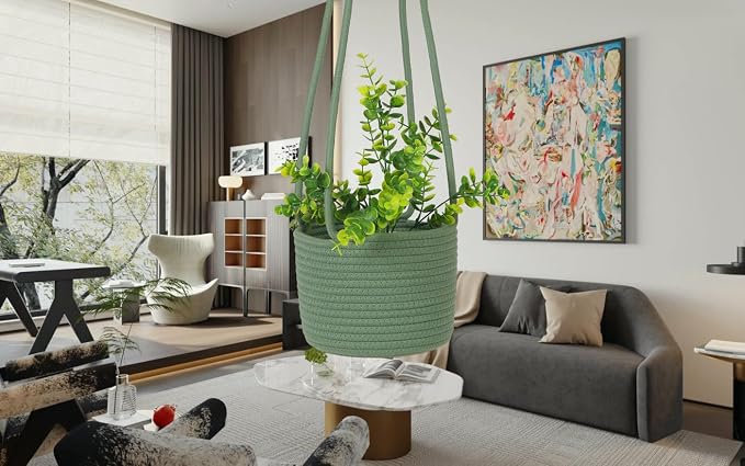 Hanging Planter Basket Jute Rope Woven Plant Hangers Indoor Hanging Plant - Image 5