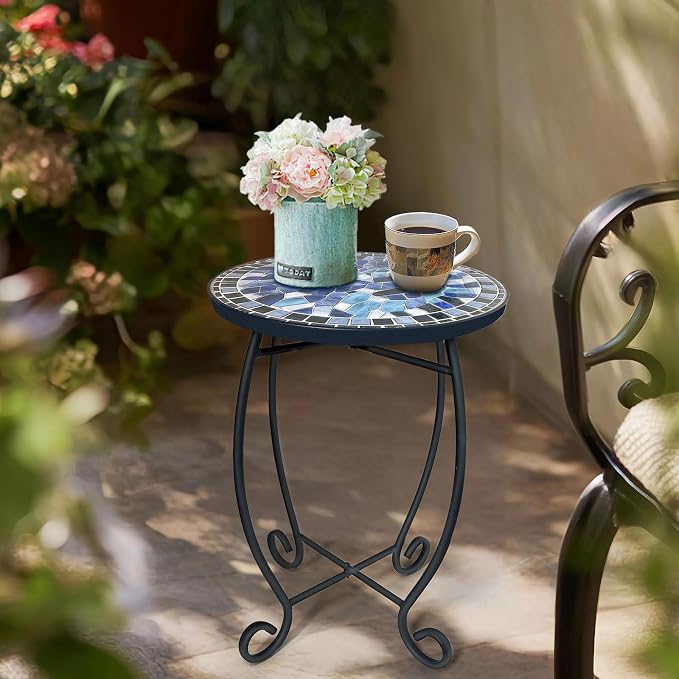 LIFFY Outdoor Side Table, Indoor Small Decorative Plant Stand & End Table - Image 8