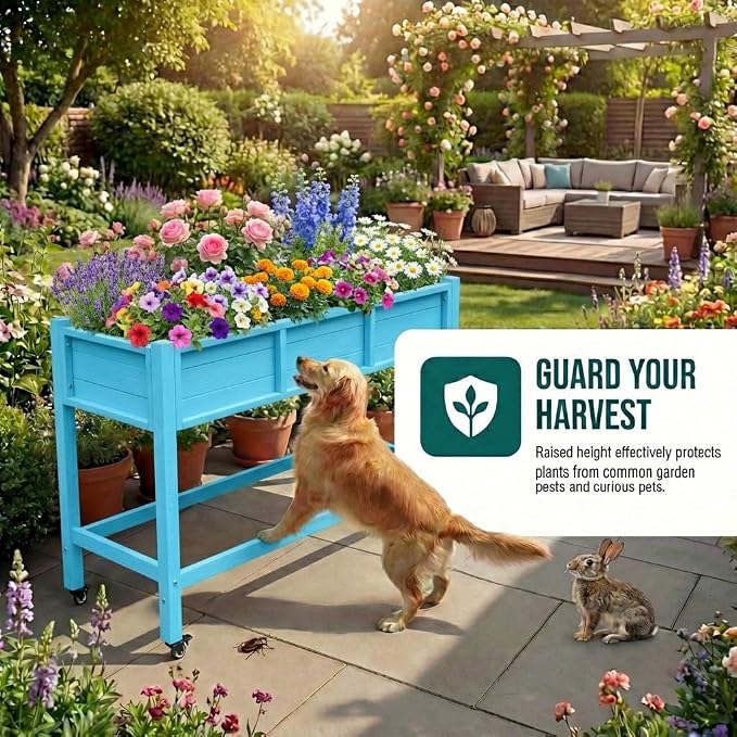 YITAHOME Raised Garden Bed HDPE, Aruba Blue - Image 3