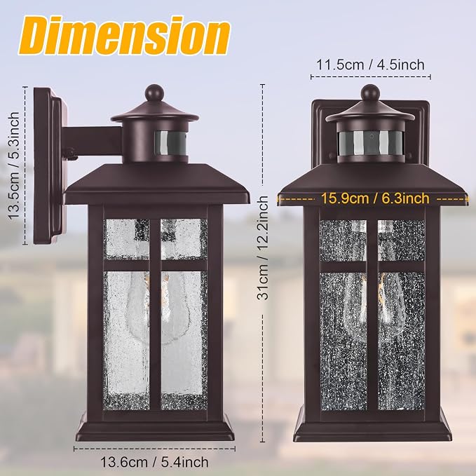 2 Packs Motion Sensor Outdoor Lights- Outdoor Porch Lights Light Fixtures - Image 5