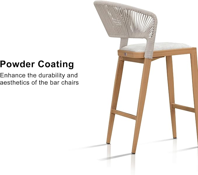 PURPLE LEAF Counter Height Bar Stool Set of 2 Outdoor Stool - Image 7