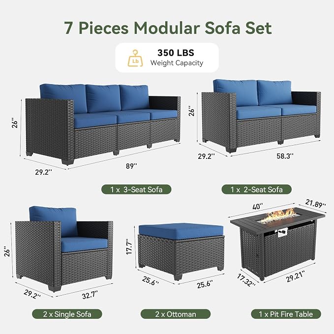Aoxun 7 Piece Patio Furniture Set - Image 7