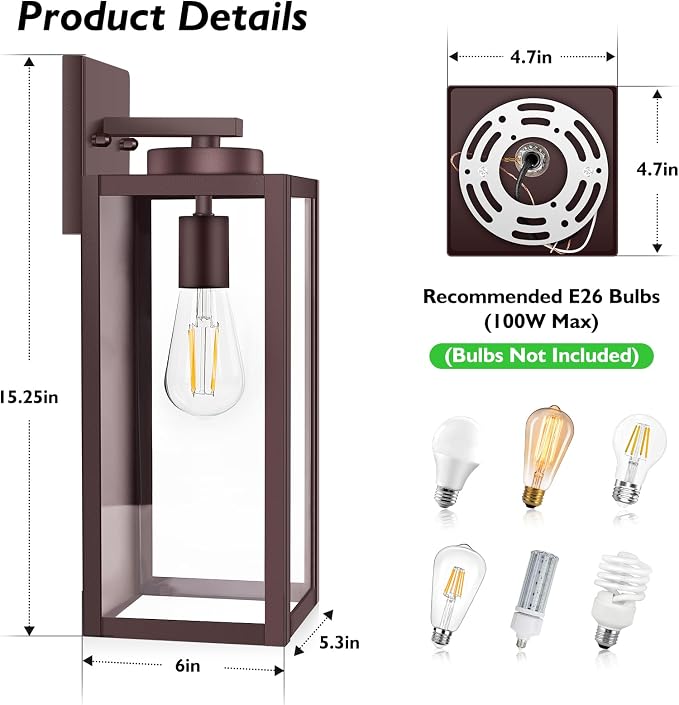 Large Size Outdoor Wall Light Fixture, Exterior Lighting Fixture Porch Sconce - Image 6