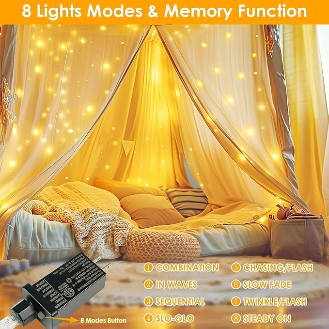 2Pack Each 33Ft 100 LED Fairy Lights Plug in - Image 4