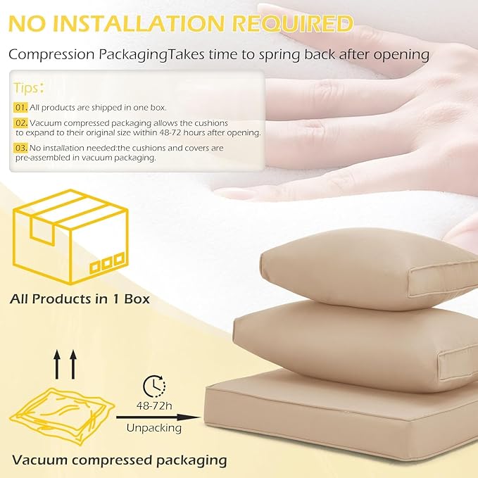 HOMREST Cushions for Outdoor Furniture, Replacement Cushion Pillow, - Image 4