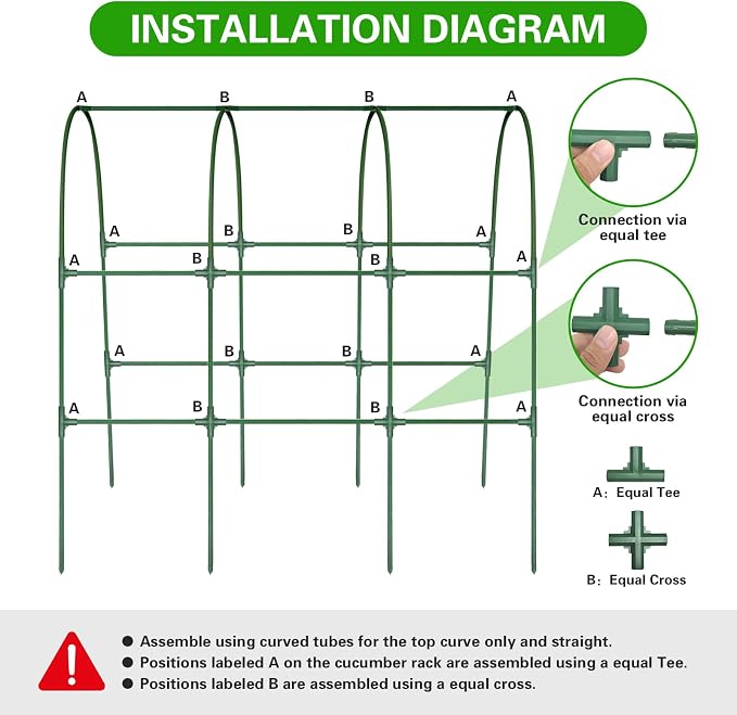 Cucumber Trellis for Raised Bed, U-Shape Garden Trellis for Climbing Plants - Image 8