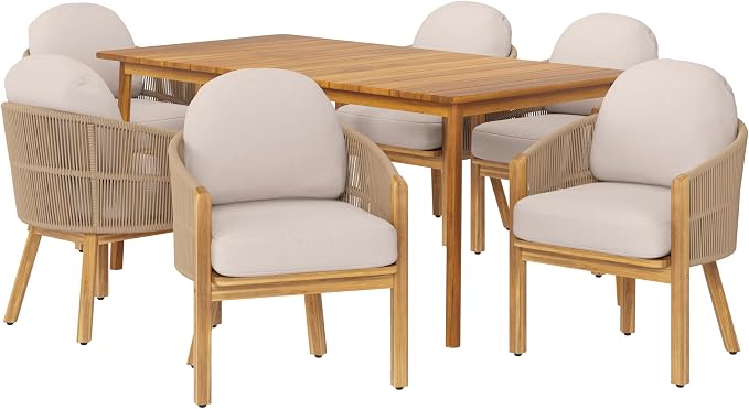 Christopher Knight Home Kclent Outdoor Acacia Wood Dining Set - Image 4