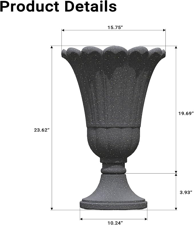 23" Tall Planters for Outdoor Plants Set of 2, Planter - Image 2