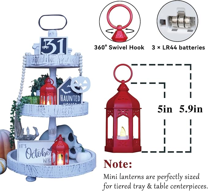 LLQ 8Pcs Mini Moroccan Lantern Decor - Image 2