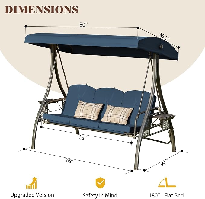Upgrade 180° Convertible Outdoor Swing - Image 7