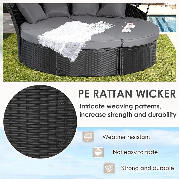 SUNCROWN Outdoor Patio Round Daybed - Image 4