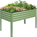 G GOOD GAIN Elevated Raised Garden Bed 2' x 4'- Galvanized Metal Planter Boxes by GGOODGAIN