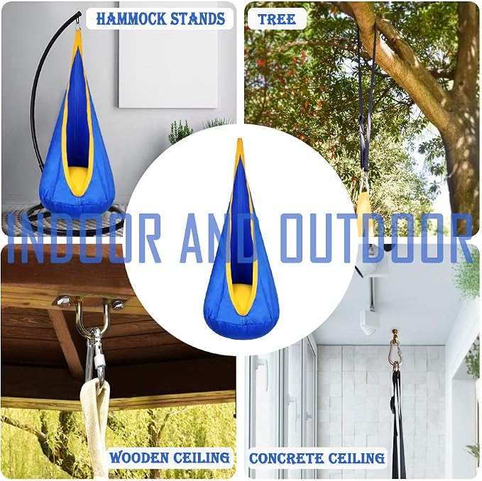 Kids Pod Swing Hanging Seat Child Hammock Chair Indoor and Outdoor Sensory - Image 9