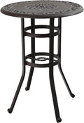 PHI VILLA 32" Cast Aluminum Patio Bar Table, Pub Height Bistro Round Table by PHIVILLAThepioneerofcomfortablehouseholdsupplies