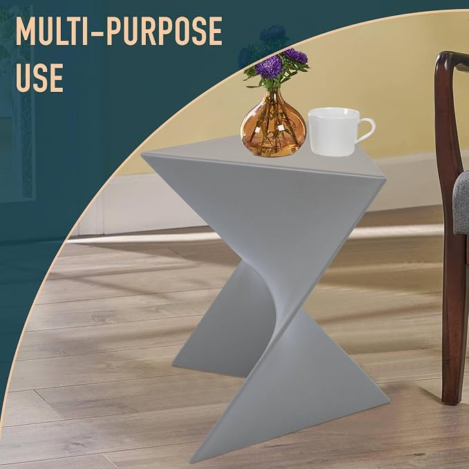 LeisureMod Modern Grey Accent Side Table - Image 6