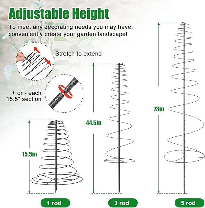 Spiral Frame Trellis for Climbing Plants Outdoor -72" Tall Heavy Duty Metal - Image 5