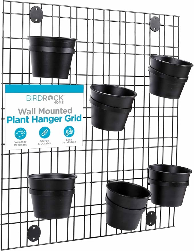 BIRDROCK HOME 6 Pot Garden Wall Grid by BIRDROCKHOME