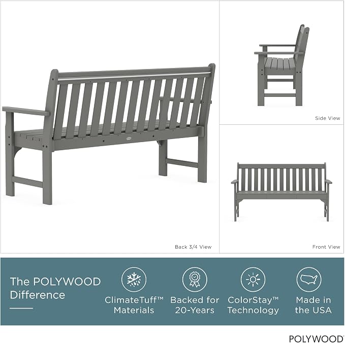 POLYWOOD Vineyard 60" Bench - Image 4