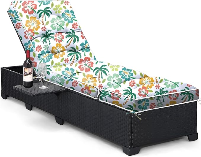 Outdoor Chaise Lounge Chair Cushion, Waterproof Non-Slip Patio Chaise Lounge by Tycdiose