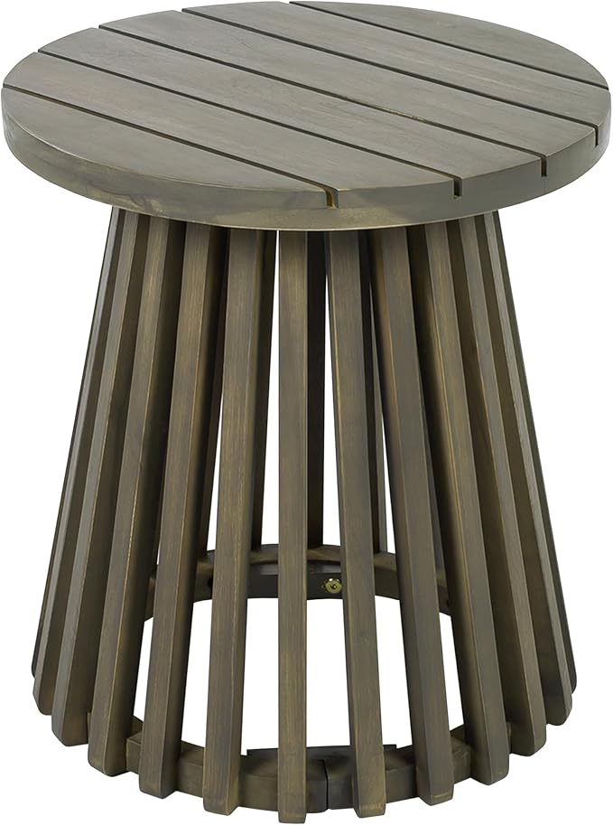 Christopher Knight Home Taki Acacia Wood Patio Coffee Table, Round Table - Image 6