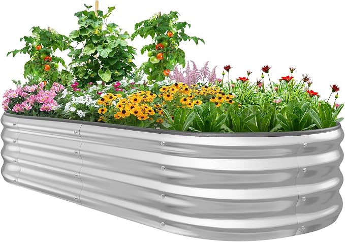 KING BIRD Raised Garden Bed Galvanized Planter Garden Box Outdoor by KINGBIRD