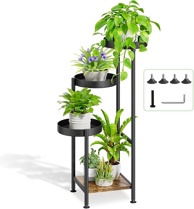 Plant Stand Indoor Outdoor Clearance, 4 Tier Tall Corner Metal Flower Pot Shelf by Oppro