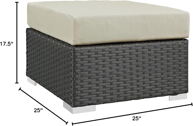 Modway EEI-1855-CHC-BEI Sojourn Wicker Rattan Outdoor Patio Coffee Table - Image 3