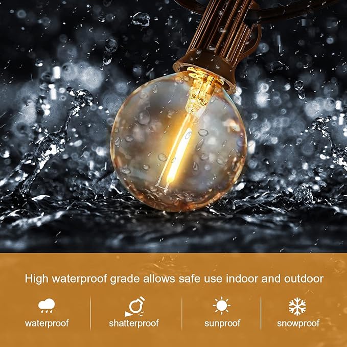 HISTAR 48Ft Patio Lights Outdoor Waterproof 24+2 Edison Bulbs - Image 5