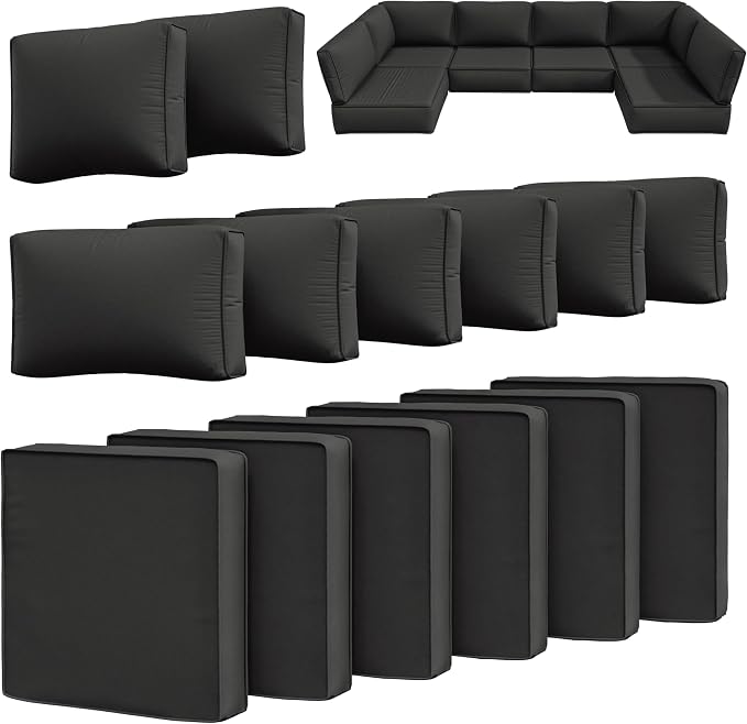 14 Pcs Outdoor Cushion Slipcovers Outdoor Patio Cushion Covers Replacement by Snubbull