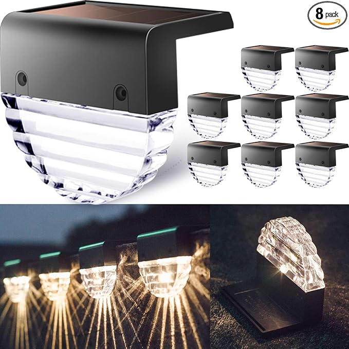 TIJNN Solar Deck Lights Outdoor, Solar Fence Lights Waterproof Led by Restassuredtobuy