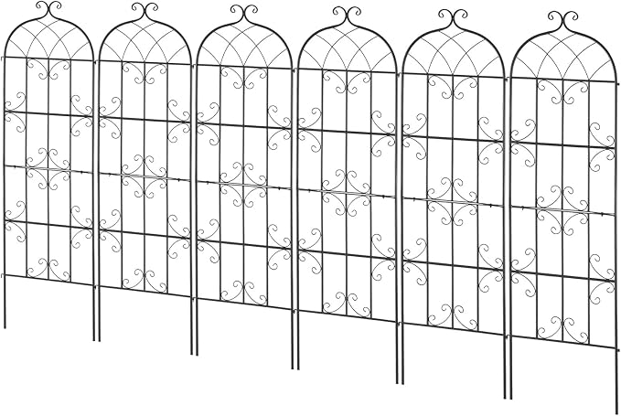 VEVOR Garden Trellis for Climbing Plants, 71 x 20 in, 6 Packs Rustproof Metal - Image 9