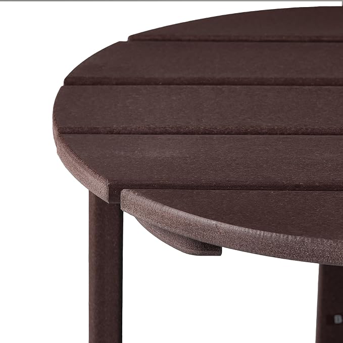 WestinTrends Dylan Adirondack Round Outdoor Side Table, Dark Brown - Image 9