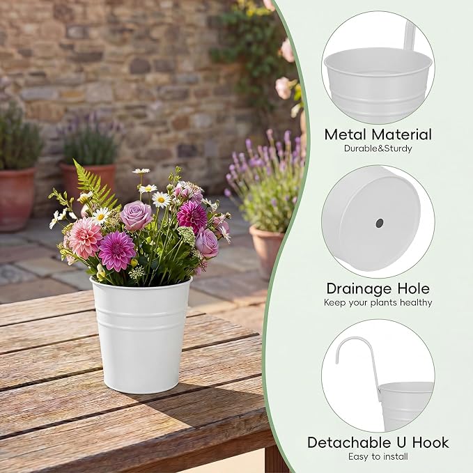 HowRU Hanging Flower Pots, Railing Planter Box - Image 3